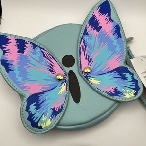 Betsey Johnson Luv Betsey Aqua Butterfly Coin Purse NWT